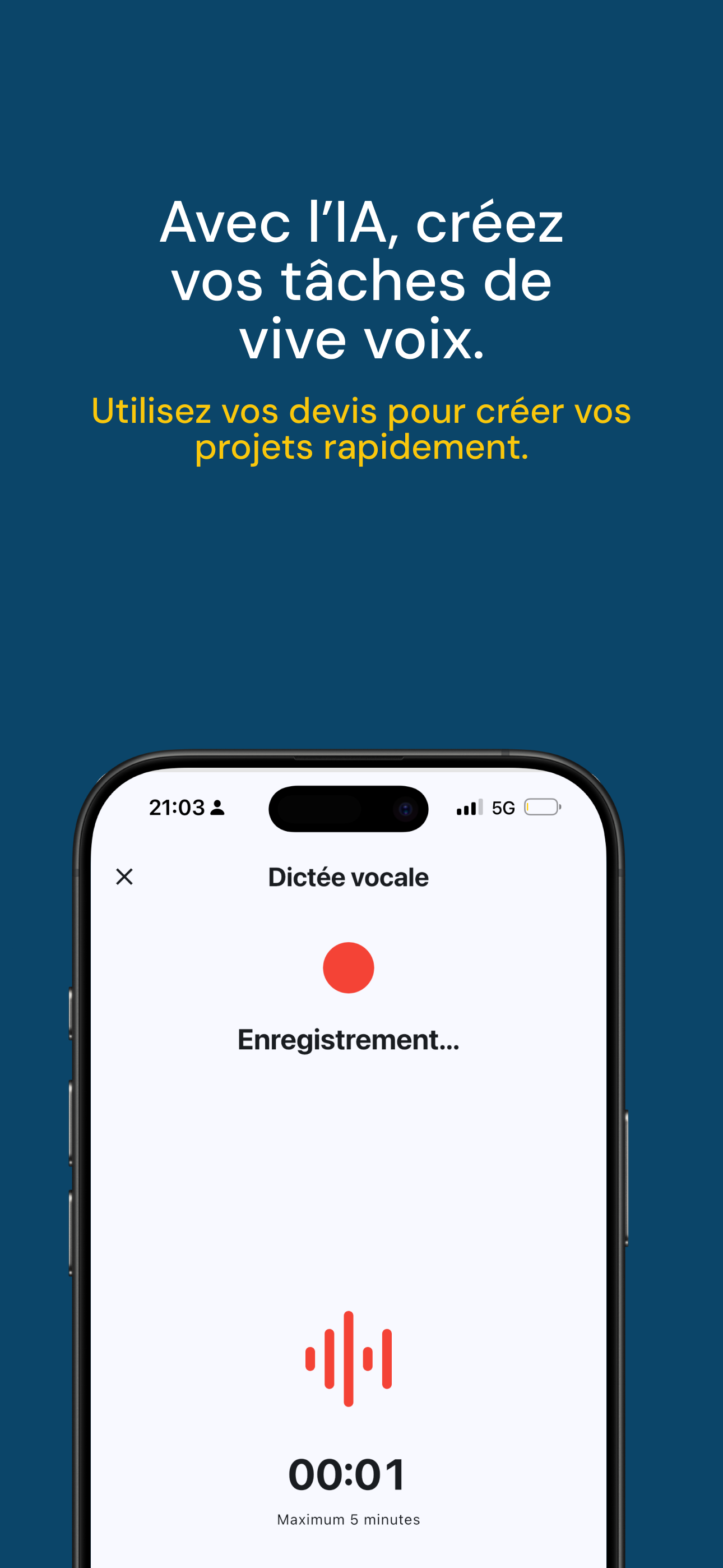 Dictée vocale — Créez vos tâches de vive voix